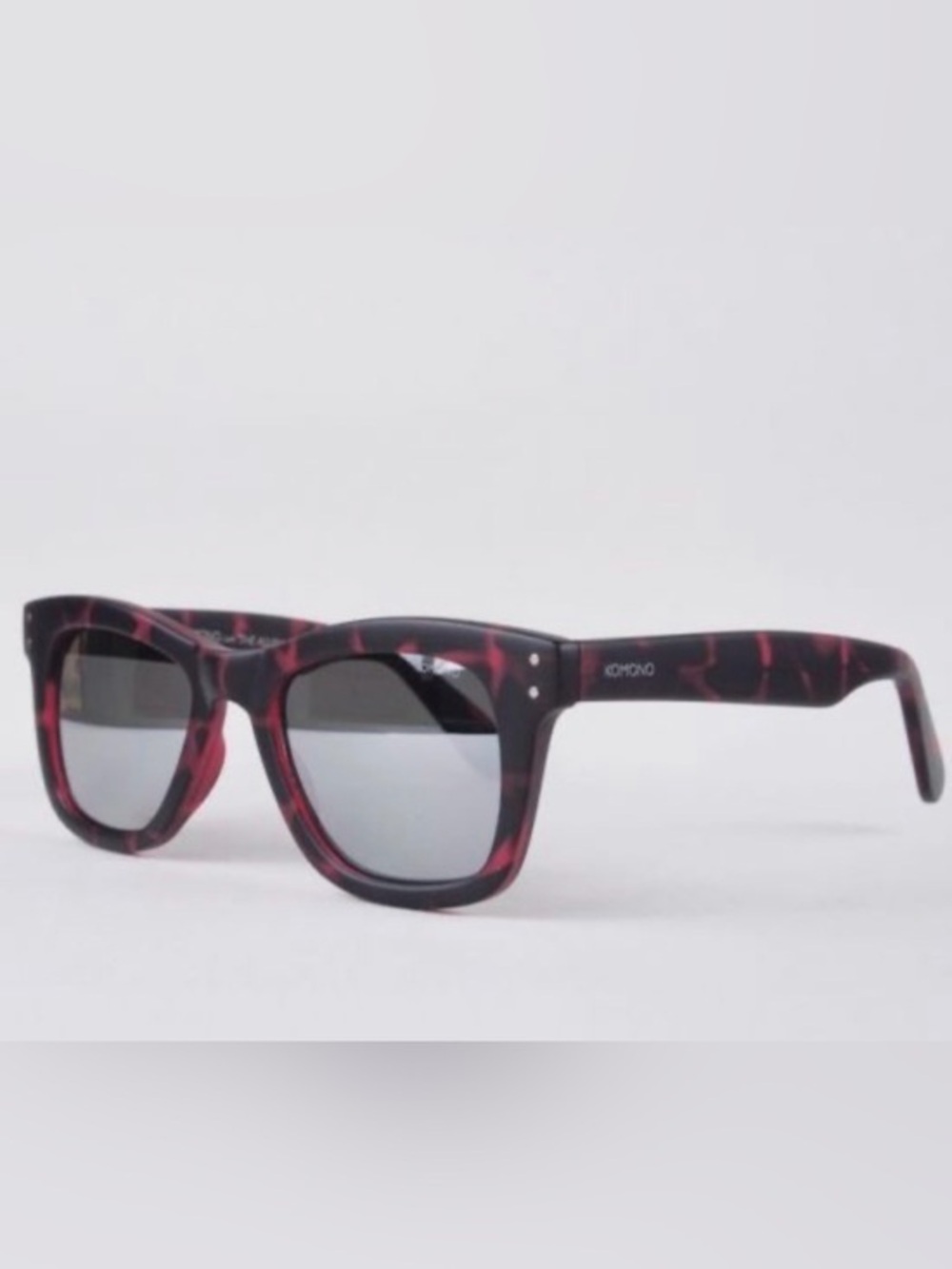 NEW KOMONO Allen Beetroot Tortoise Sunglasses wayfarer red black